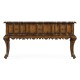 Rectangular Console Table in Rustic Walnut with Drawers