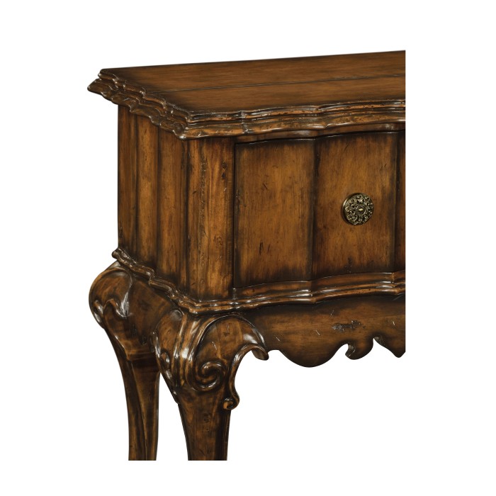 Rectangular Console Table in Rustic Walnut with Drawers