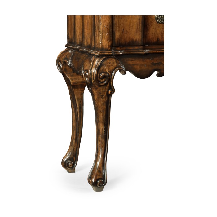 Rectangular Console Table in Rustic Walnut with Drawers