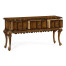 Rectangular Console Table in Rustic Walnut with Drawers