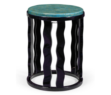 Smoky Black Side Table with Reversible Top