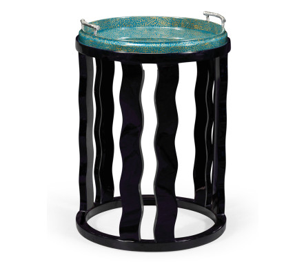 Smoky Black Side Table with Reversible Top