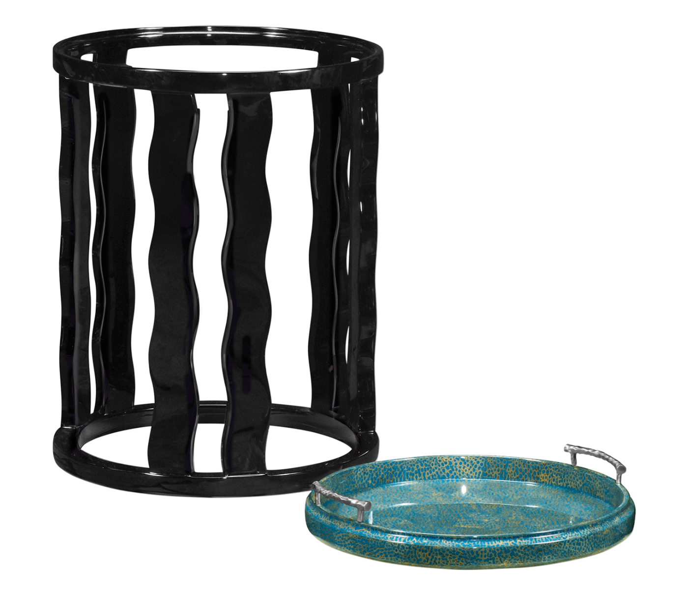 Smoky Black Side Table with Reversible Top