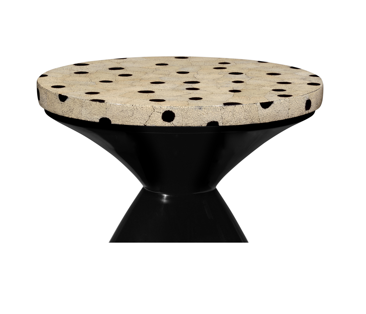 Round Smoky Black & Eggshell Wine Table