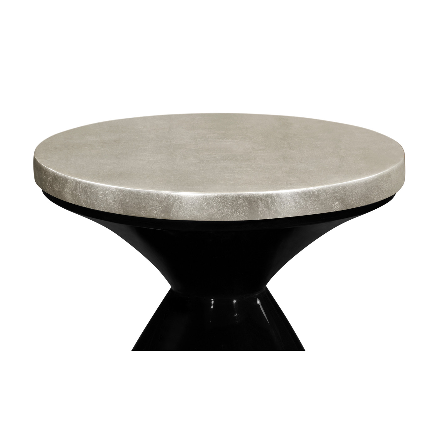 Round Smoky Black & Silver Espresso Wine Table