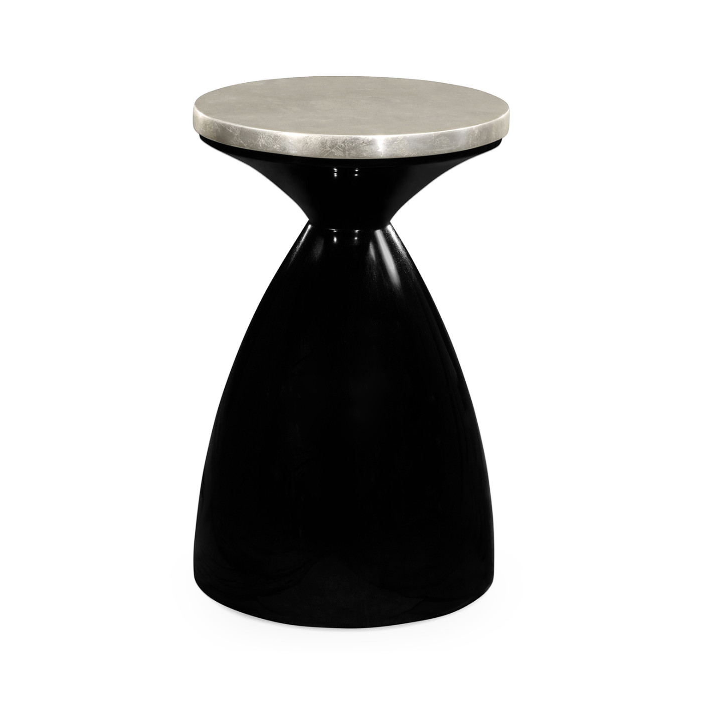 Round Smoky Black & Silver Espresso Wine Table