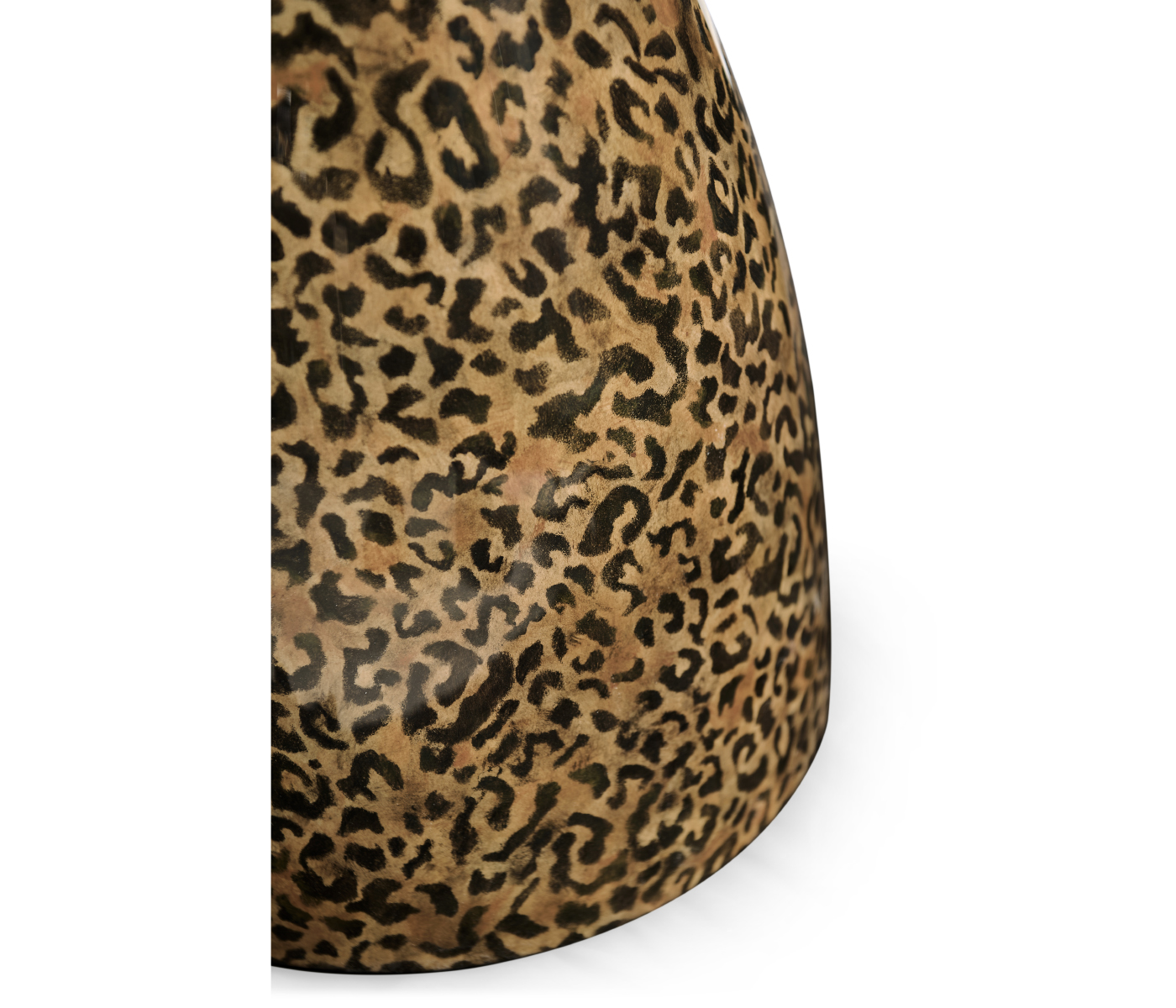 Round Leopardskin & Black Wine Table
