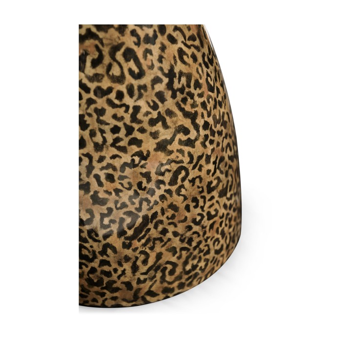 Round Leopardskin & Black Wine Table