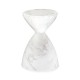 Round Faux White & Grey Marble Wine Table