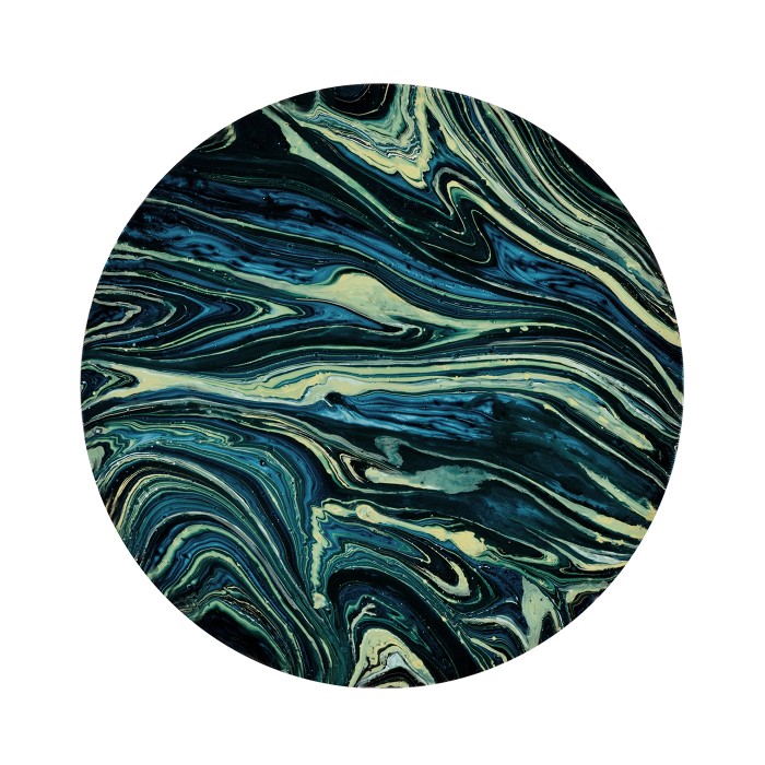 Round Teal & Graffiti Wine Table