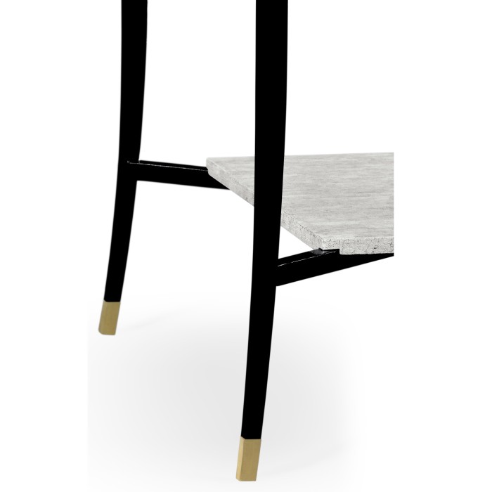 White Smoke Eggshell End Table with Drawer