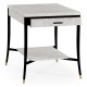 White Smoke Eggshell End Table with Drawer