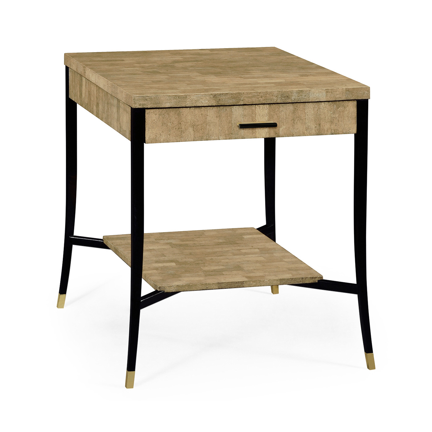 Brown Brick Eggshell End Table with Drawer