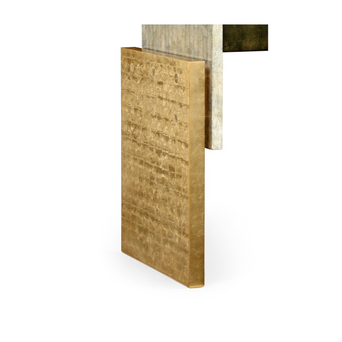 Rectangular Eggshell & Gilded Console Table