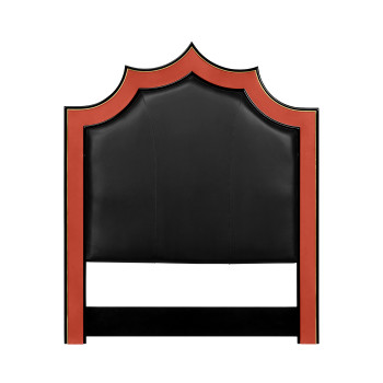 Emperor headboard, UK Queen in black leather