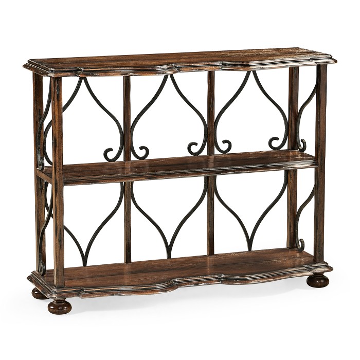 Two-Tier Étagère in Rustic Walnut