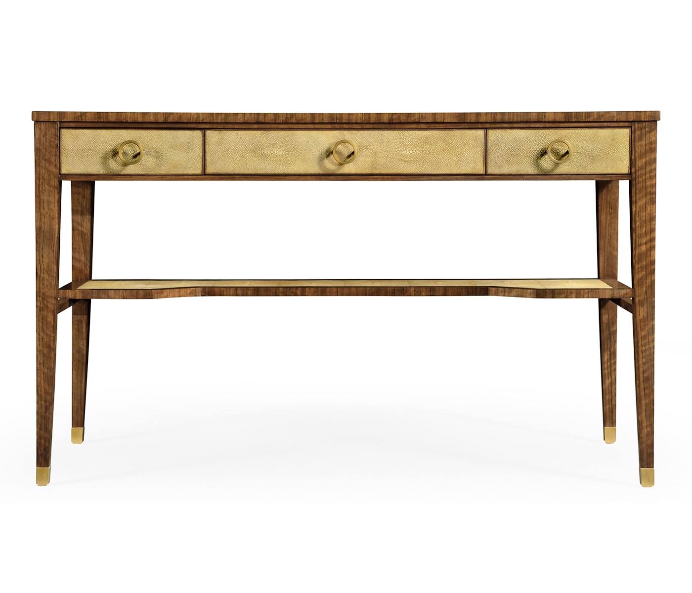 Narrow desk with brass detailing