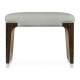 Black Eucalyptus Dressing Stool, Upholstered in Grey Leather