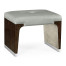 Black Eucalyptus Dressing Stool, Upholstered in Grey Leather