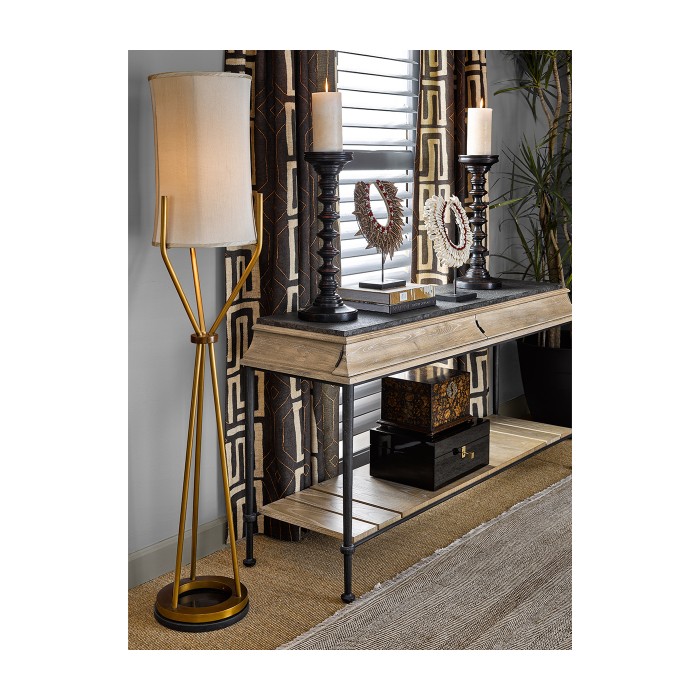 Circular Brass Floor Lamp