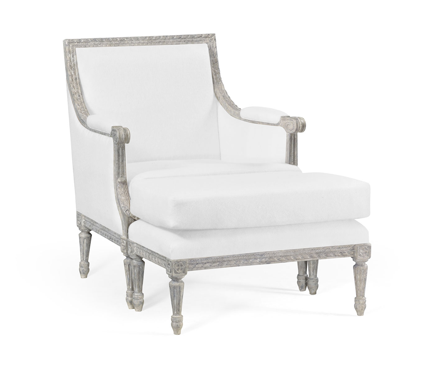 Country Greige Footstool