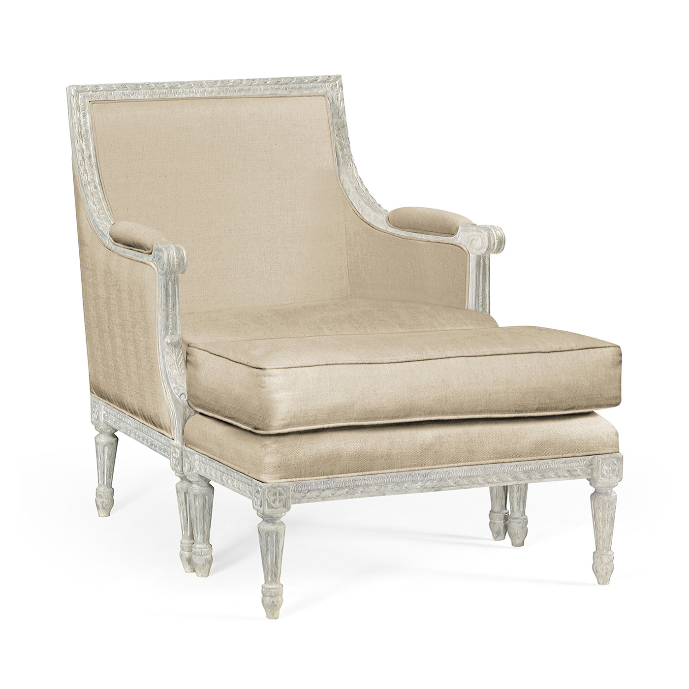 Country Greige Footstool