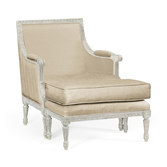 Country Greige Footstool