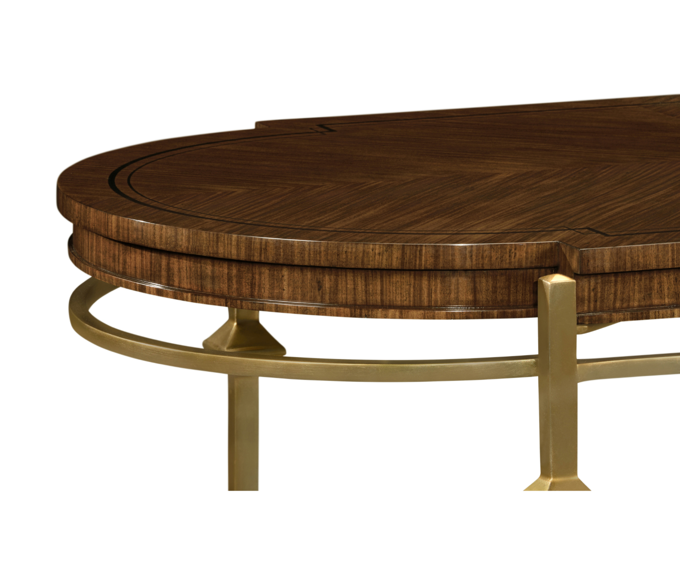 Oval Coffee Table with Brass Base