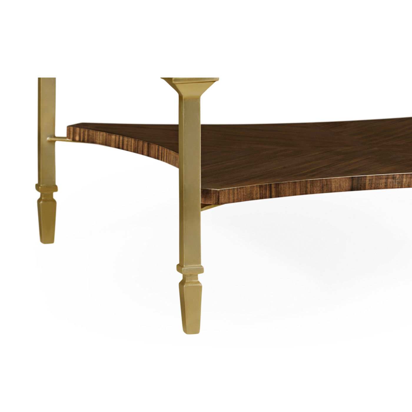 Oval Coffee Table with Brass Base