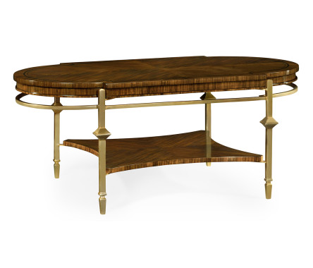 Oval Coffee Table with Brass Base