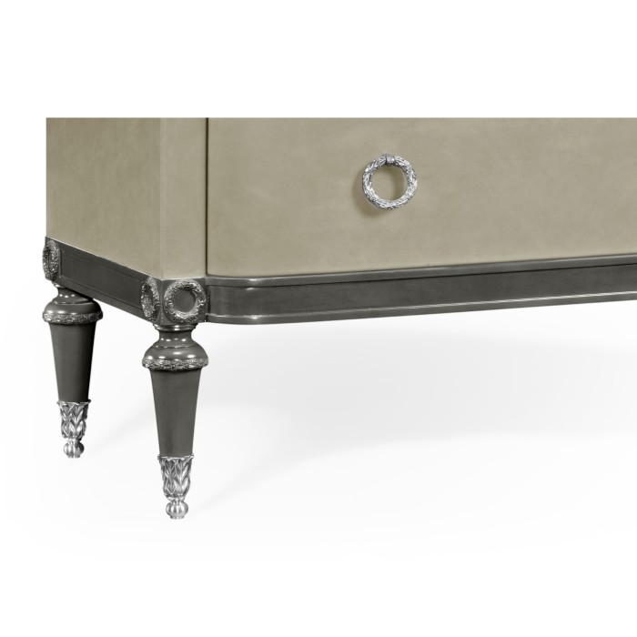 Grey Leather Chest of Drawers