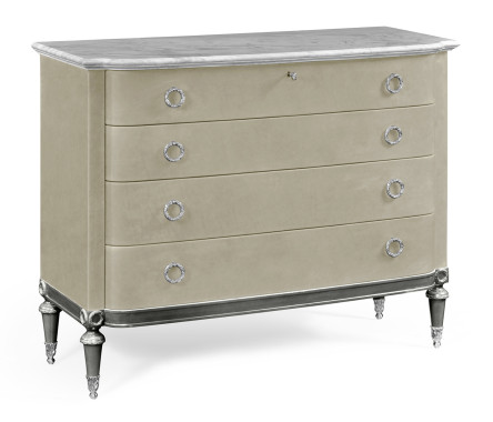 Grey Leather Chest of Drawers