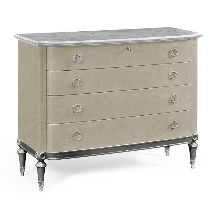Grey Leather Chest of Drawers