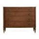 Parliament Red leather chest of drawers
