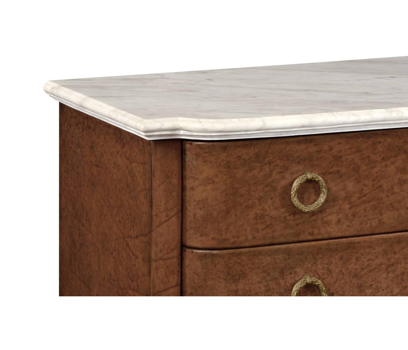 Parliament Red leather chest of drawers