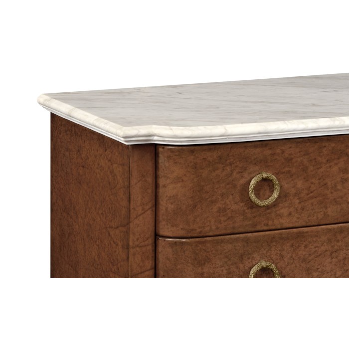 Parliament Red leather chest of drawers
