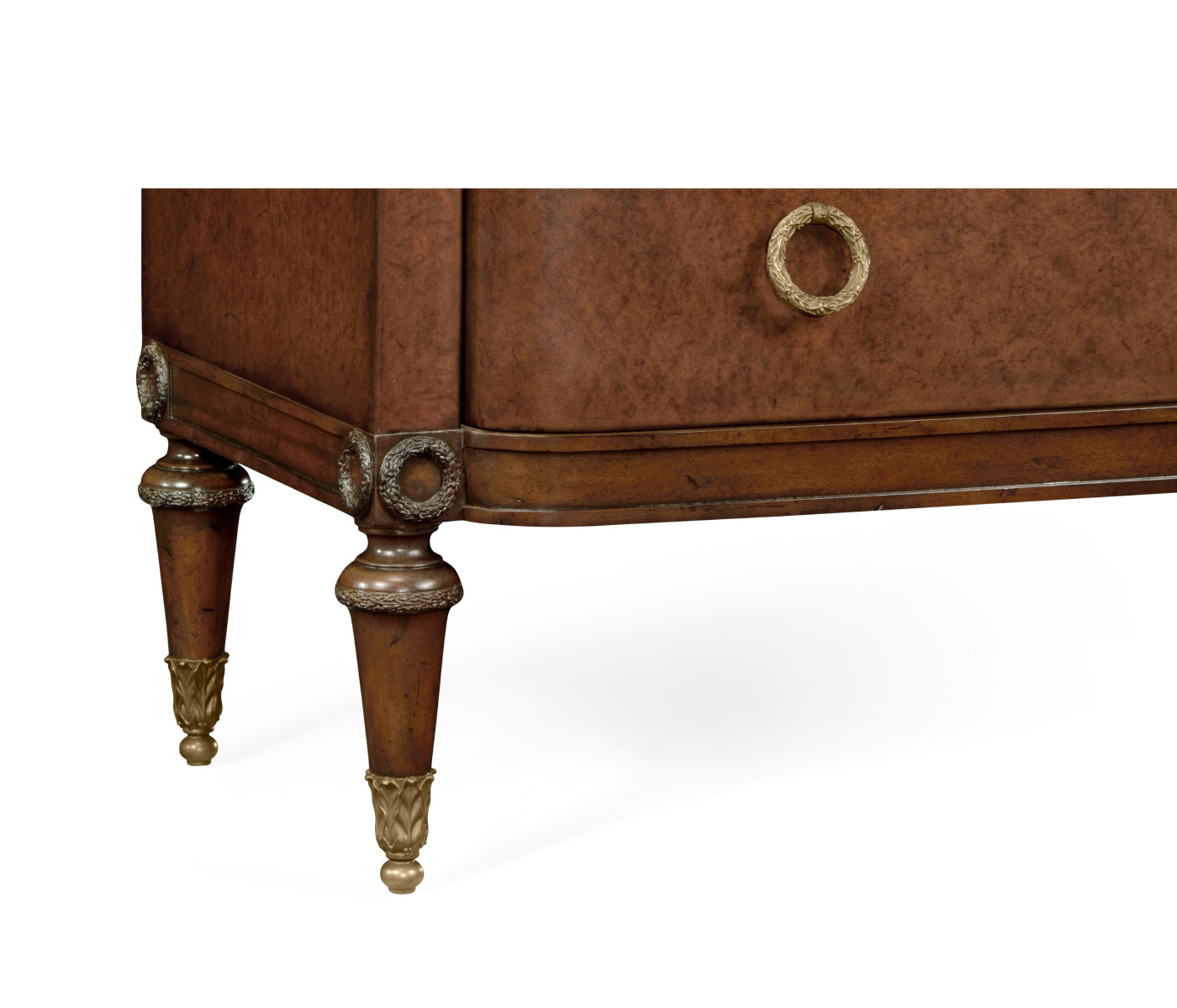 Parliament Red leather chest of drawers