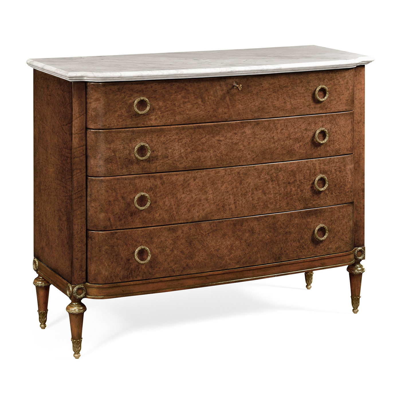 Parliament Red leather chest of drawers