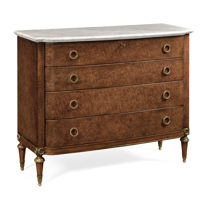 Parliament Red leather chest of drawers