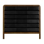 UK King headboard upholstered in black leather