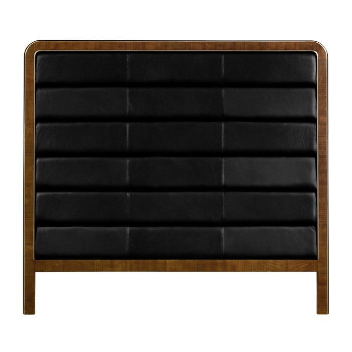 US Queen headboard upholstered in black leather