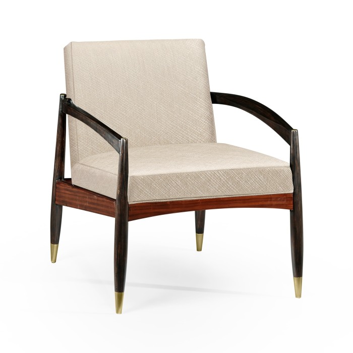 Contemporary Santos Rosewood & Ebonised Occasional Chair