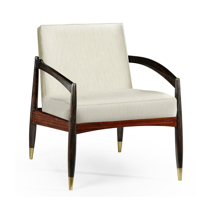 Contemporary Santos Rosewood & Ebonised Occasional Chair