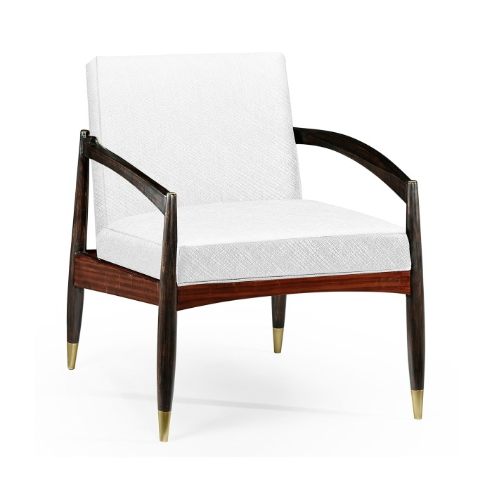 Contemporary Santos Rosewood & Ebonised Occasional Chair