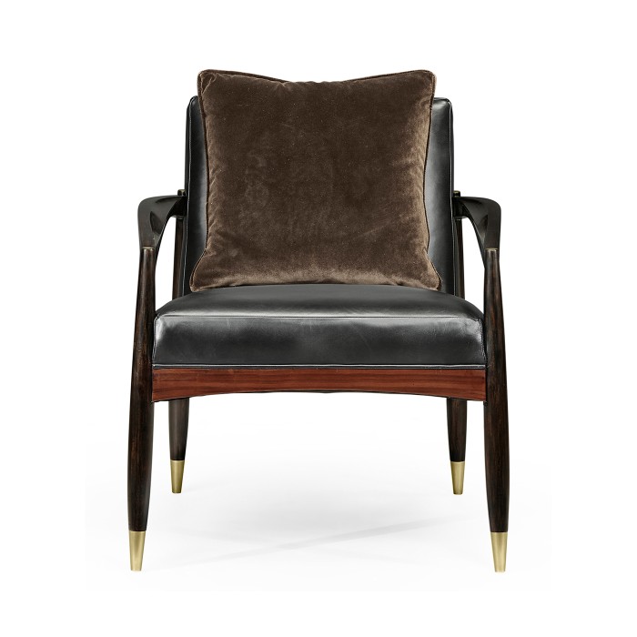 Contemporary Santos Rosewood & Ebonised Occasional Chair