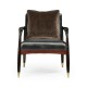 Contemporary Santos Rosewood & Ebonised Occasional Chair
