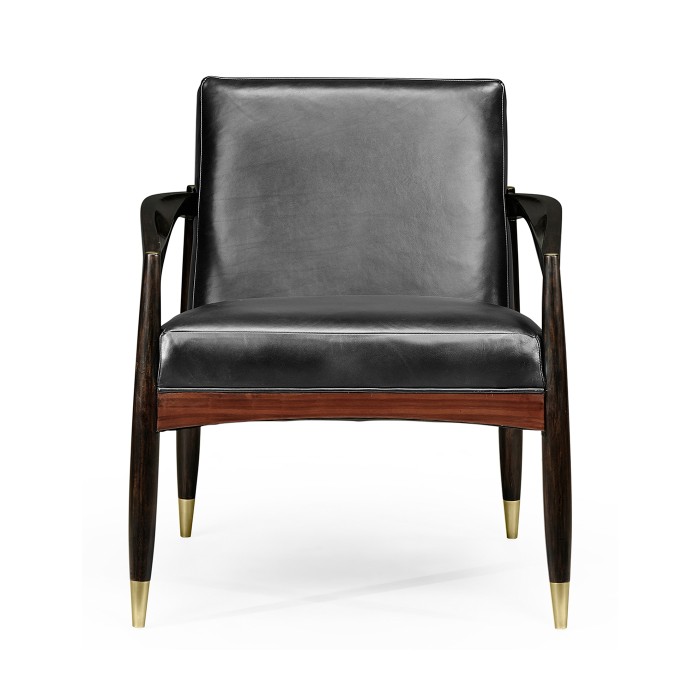 Contemporary Santos Rosewood & Ebonised Occasional Chair