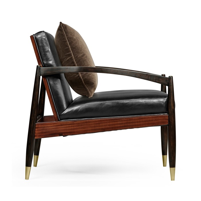 Contemporary Santos Rosewood & Ebonised Occasional Chair