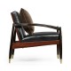 Contemporary Santos Rosewood & Ebonised Occasional Chair