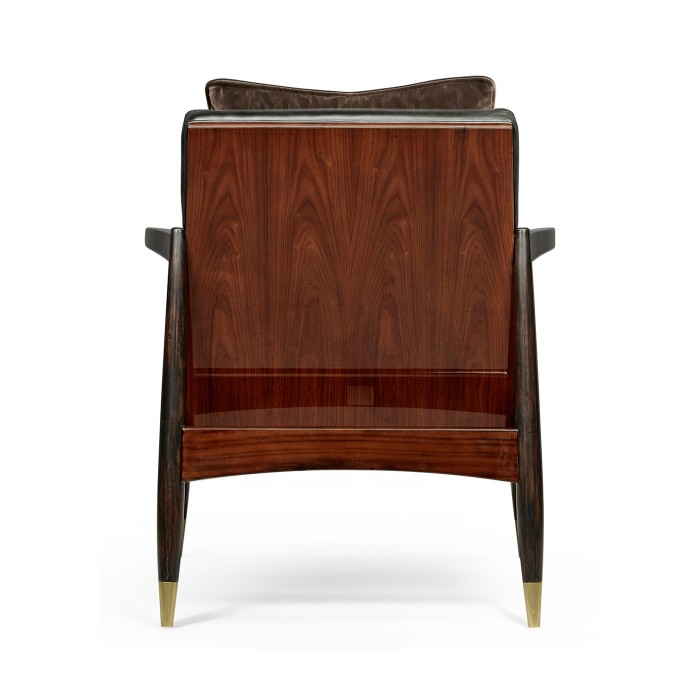 Contemporary Santos Rosewood & Ebonised Occasional Chair